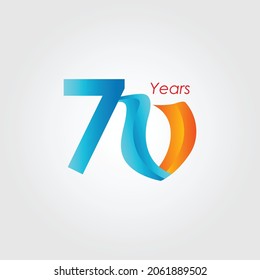 Ilustración de diseño de plantillas vectoriales de celebración de 70 años