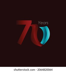 70 Years Anniversary Celebration Vector Template Design Illustration