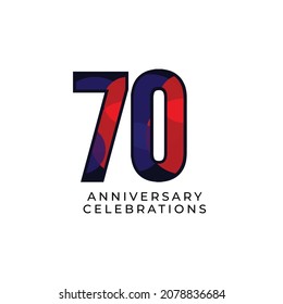 70 Years Anniversary Celebration Vector Template Design Illustration