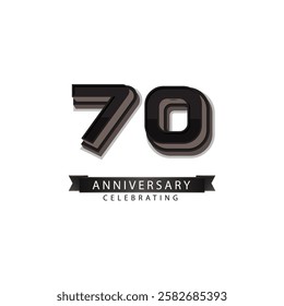 70 years anniversary celebration vector template design illustration