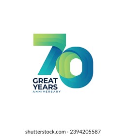 70 years anniversary celebrations logo concept