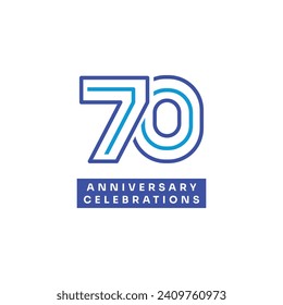 70 years anniversary celebrations logo concept