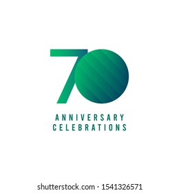 70 Years Anniversary Celebrations Vector Template Design Illustration