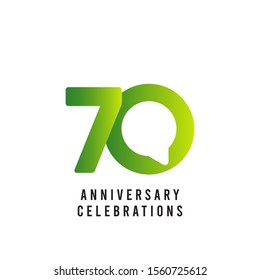 70 Years Anniversary Celebrations Vector Template Design Illustration