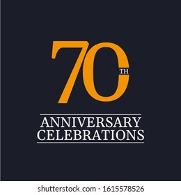 70 Years Anniversary Celebrations Vector Template Design Illustration