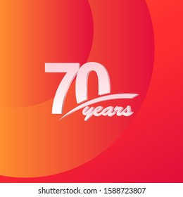 70 Years Anniversary Color full line elegant Celebration Vector Template Design Illustration