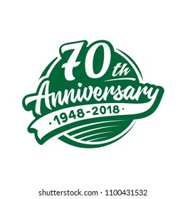 70 years anniversary design template. Vector and illustration. 70th logo.