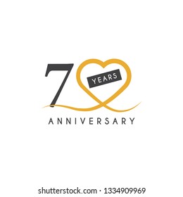 70 Years anniversary design template. Vector illustration