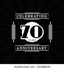 70 years anniversary design template. Vector and illustration. 