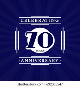 70 years anniversary design template. Vector and illustration.