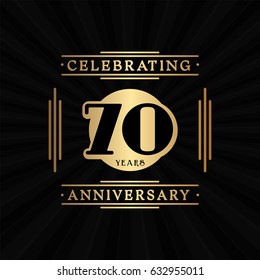 70 years anniversary design template. Vector and illustration.
