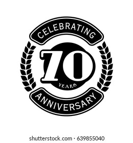 70 years anniversary design template. Vector and illustration. Anniversary logo.