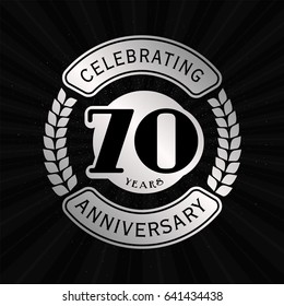 70 years anniversary design template. Vector and illustration. Anniversary logo.
