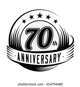70 years anniversary design template. Vector and illustration. 70th logo.