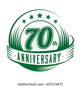 70 years anniversary design template. Vector and illustration. 70th logo.