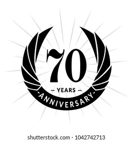 70 years anniversary. Elegant anniversary design. 70 years logo.