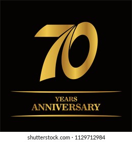 70 YEARS ANNIVERSARY GOLD LOGO ICON NUMBER 70