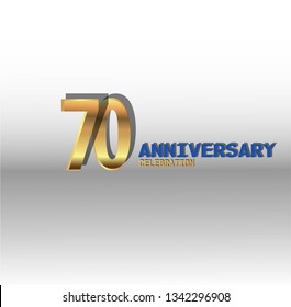 70 years Anniversary golden font with white background