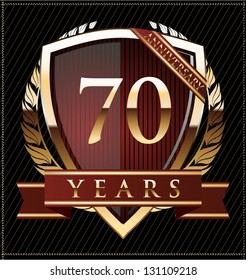 70 years anniversary golden label