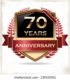 70 years anniversary golden label