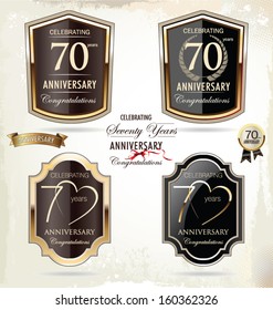 70 years anniversary golden label