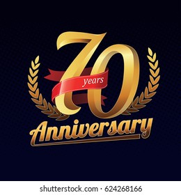 75 Years Anniversary Golden Logo Celebration Stock Vector (Royalty Free ...