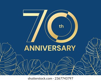 70 Jahre Jubiläum Goldene Premium-Feier Logo Vektorgrafik Design Konzept. 70. Jubiläum Gold Logo Vorlage für Feierlichkeiten, Einladung, Gruß, Website, Banner, Business.