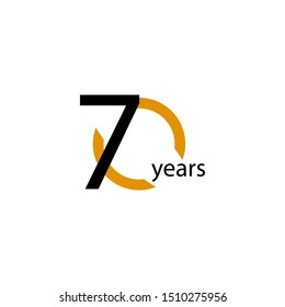 70 Years Anniversary Half Circle Vector Template Design Illustration