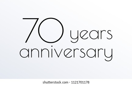 70 years anniversary icon. 70th celebrating logo. Design element or banner for birthday, invitation, wedding jubilee. Vector illustration.