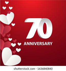 70 Years Anniversary Logo Celebration With Love