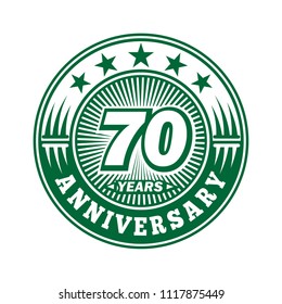 70 years anniversary. Anniversary logo design. Vector and illustration.