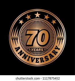 70 years anniversary. Anniversary logo design. Vector and illustration.