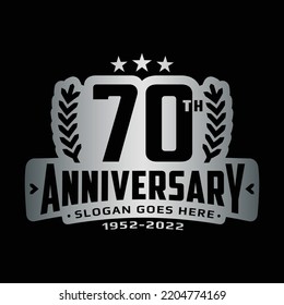 70 years anniversary logo design template. 70th anniversary celebration logotype. Vector and illustration.