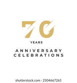 70 years Anniversary logo design concept. Birthday celebrations template.