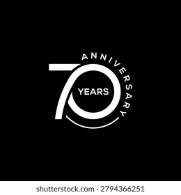 70 Years Anniversary logo design. 70 years celebrating birthday logo design