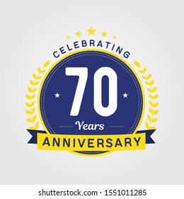 70 Years Anniversary Logo Template. Can be used for celebration event