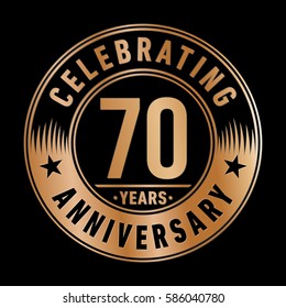 70 years anniversary logo template. Vector and illustration.