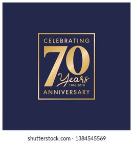 70 Years Anniversary Logo Vector Template Design Illustration