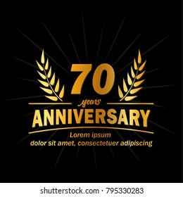 70 years anniversary logo. Vector and illustration.