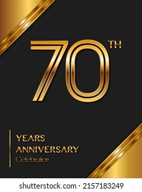 70 Years Anniversary logotype. Anniversary celebration template design for booklet, leaflet, magazine, brochure poster, banner, web, invitation or greeting card. Vector illustrations.