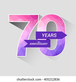 70 Years Anniversary with Low Poly Design