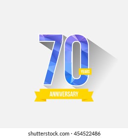 70 Years Anniversary with Low Poly Design