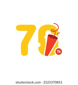 70 Years Anniversary Number Fun Design Vector Template Illustration