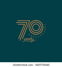 70 years anniversary pictogram vector icon, 70th year birthday logo label. svg