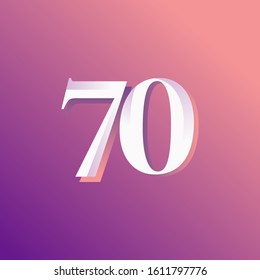 70 Years Anniversary Rainbow Number Vector Template Design Illustration