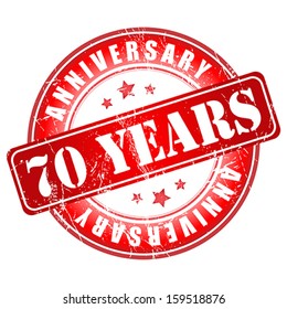 70 years anniversary stamp.  Vector illustration.
