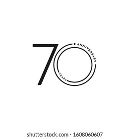 70 Years Anniversary Template Design. Vector Eps 10