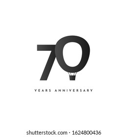 70 Years Anniversary Template Design. Vector Eps 10