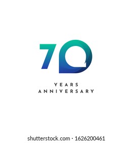 70 Years Anniversary Template Design. Vector Eps 10