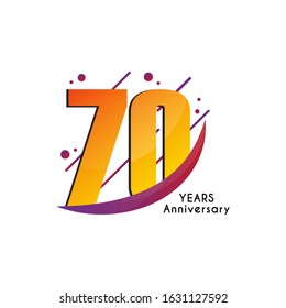 70 Years Anniversary Template Design. Vector Eps 10